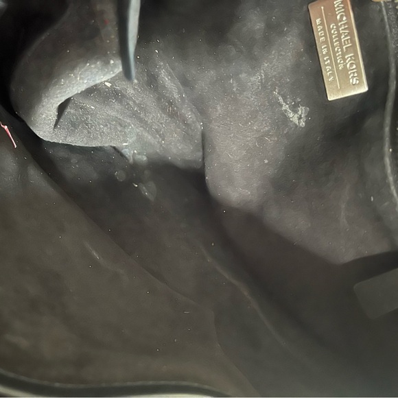 Michael Kors Collection Sedona Crescent Italian Leather Black Purse - Picture 11 of 16